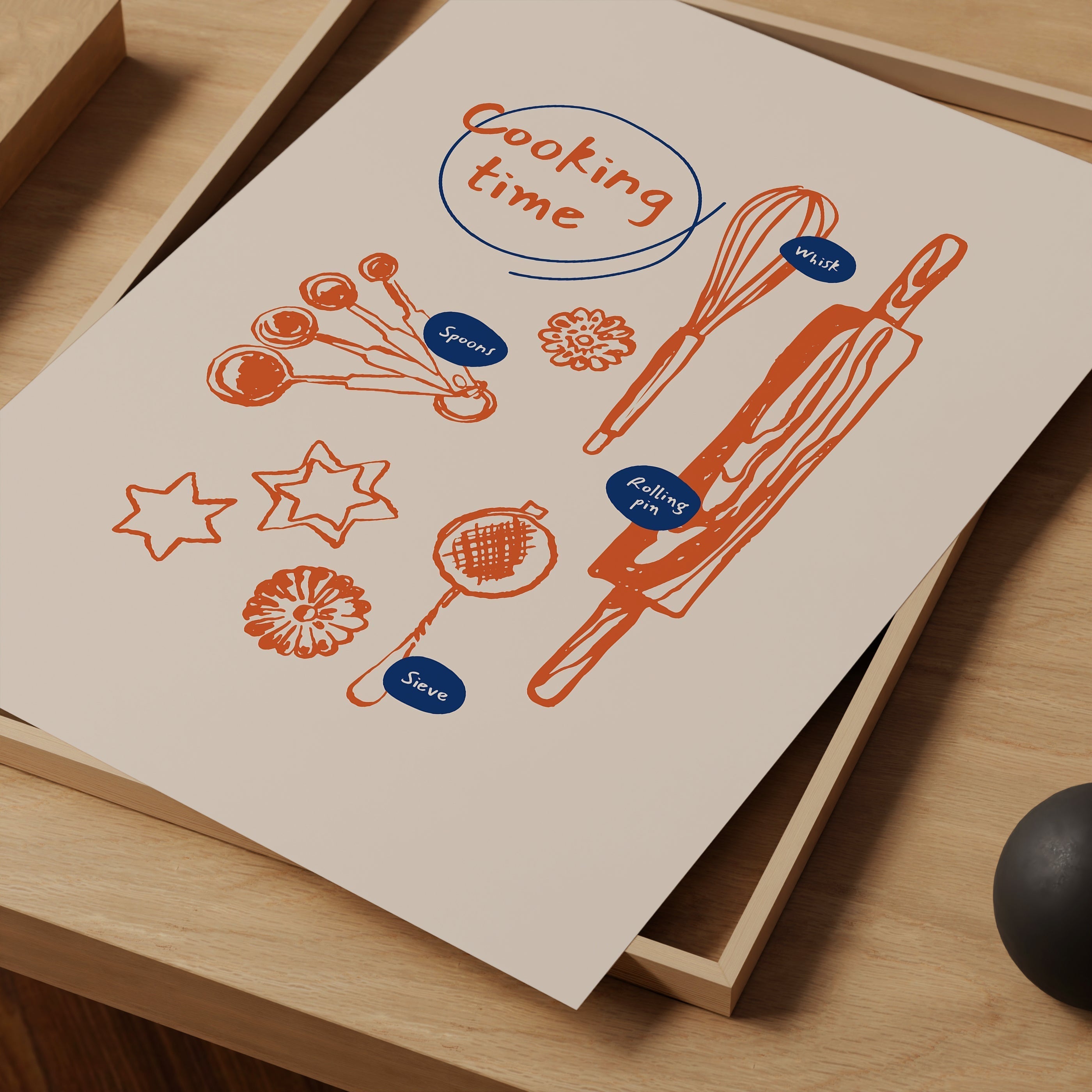 Cooking Time Kitchen Utensils Art Print-Skudaboo