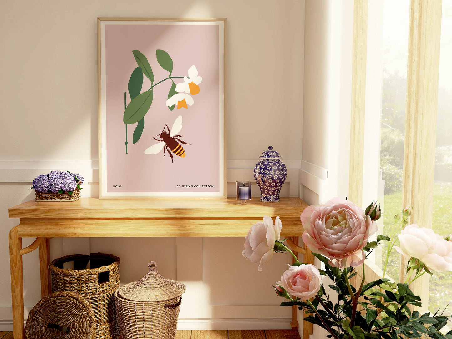 Daisy & Bee Art Print