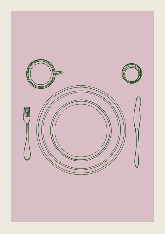 Dinner Table Line Art Print