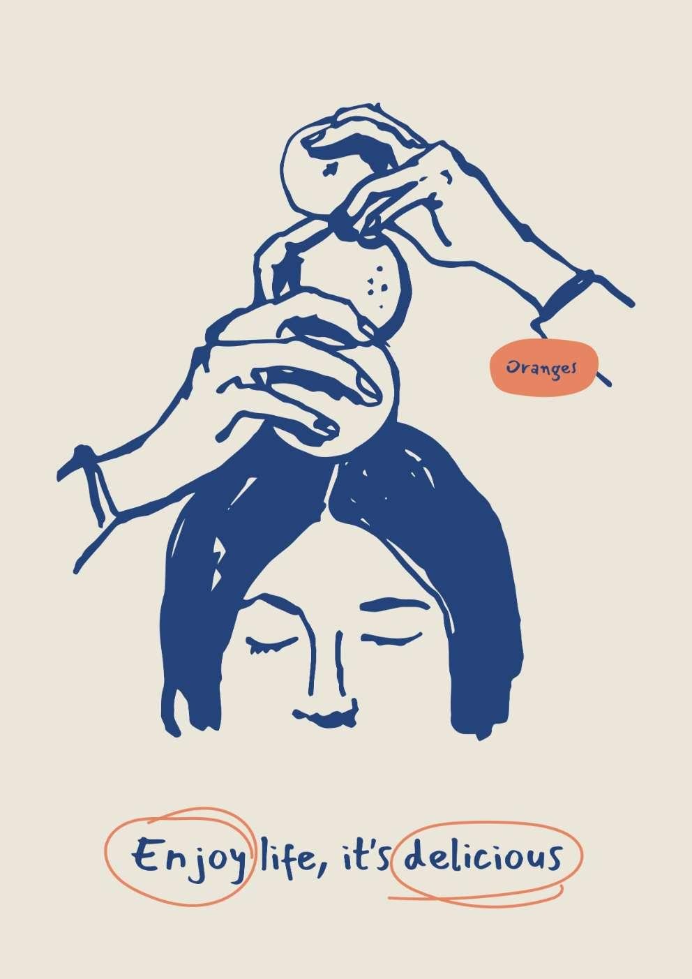 Enjoy Life, it's Delicious Food Art Print-Skudaboo