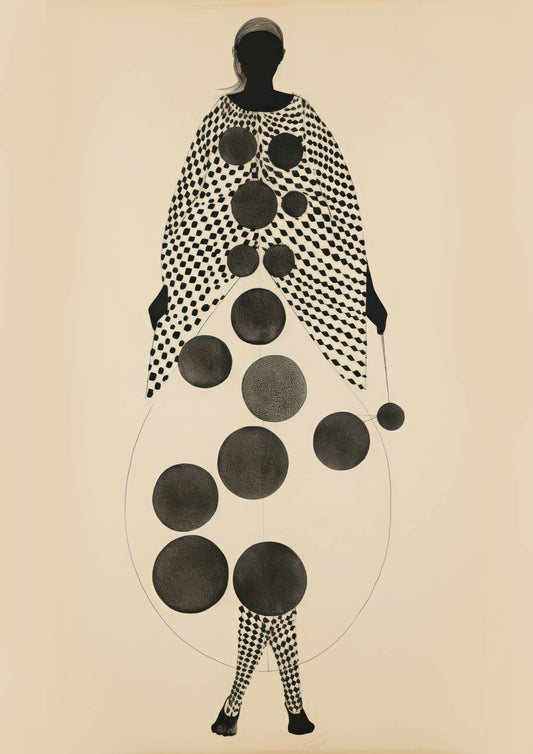 Female Dot Silhouette Art Print