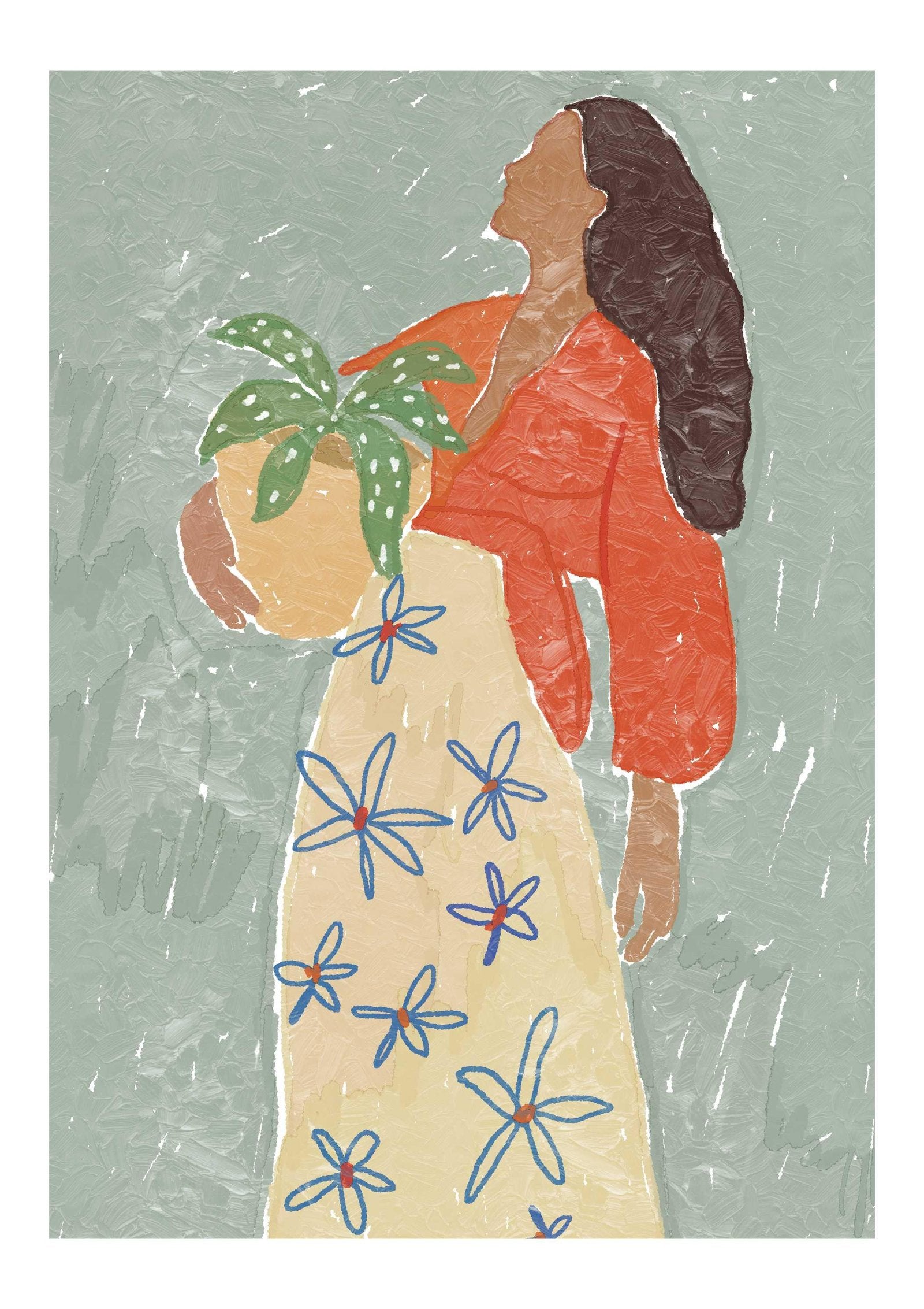 Floral Female Art Print-Skudaboo