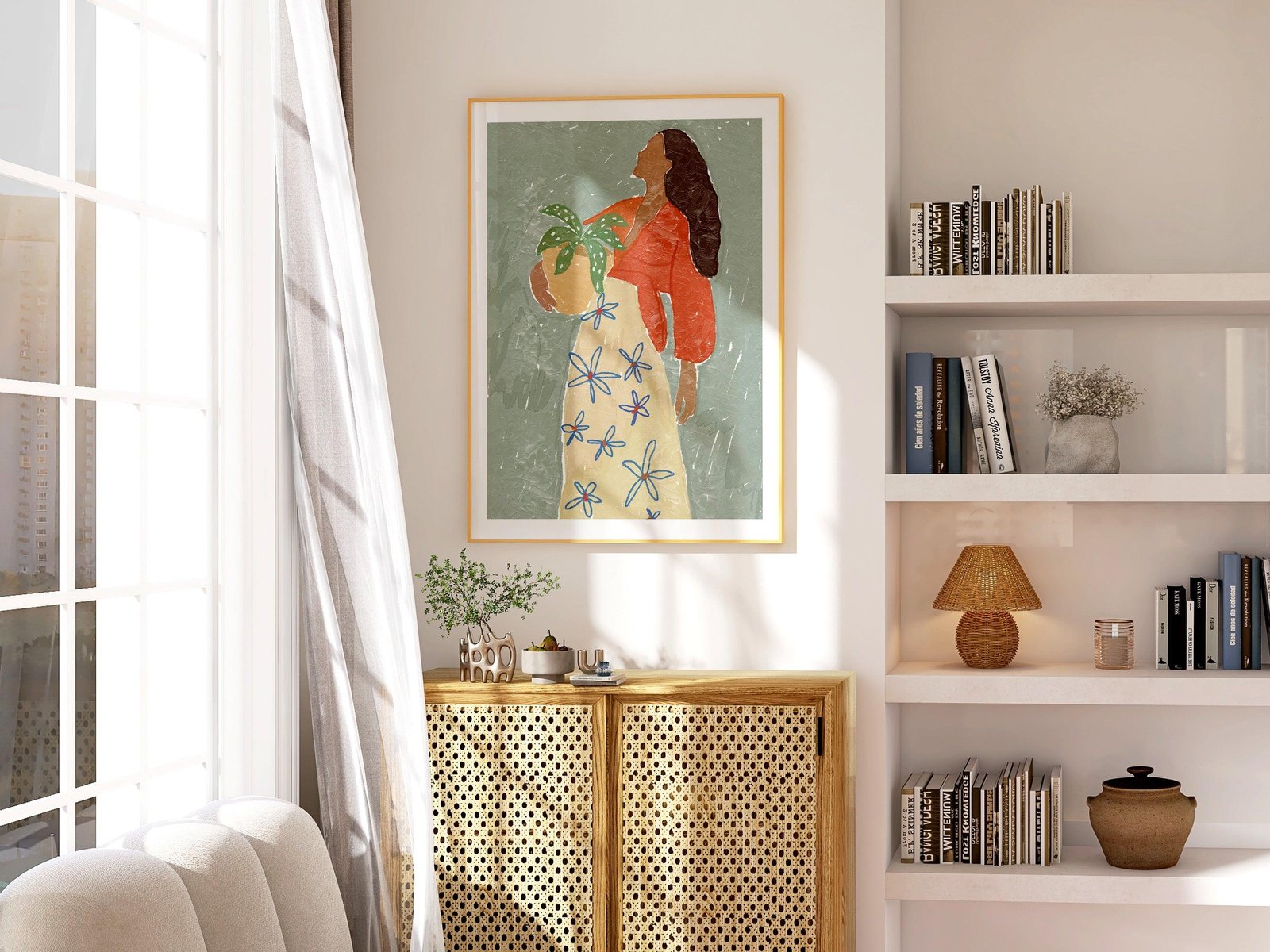 Floral Female Art Print-Skudaboo