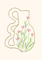 Floral Vase Minimalist Art Print-Skudaboo