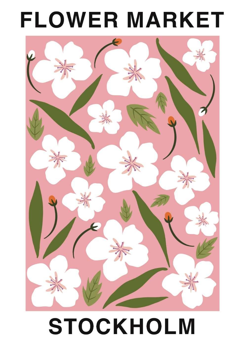 Flower Market Stockholm Art Print-Skudaboo