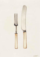Fork & Knife Vintage Kitchen Art Print-Skudaboo