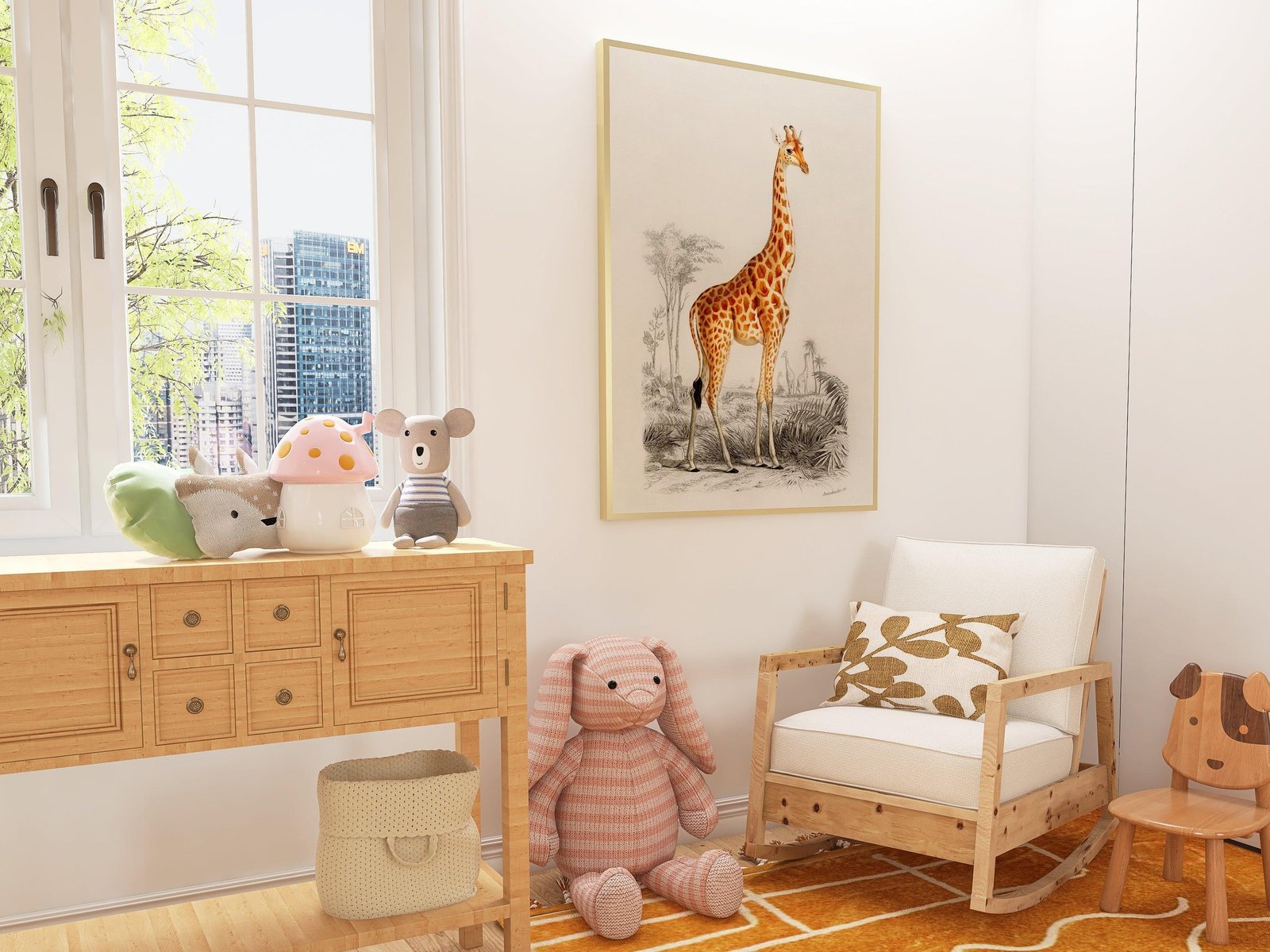 Giraffe Vintage Art Print-Skudaboo