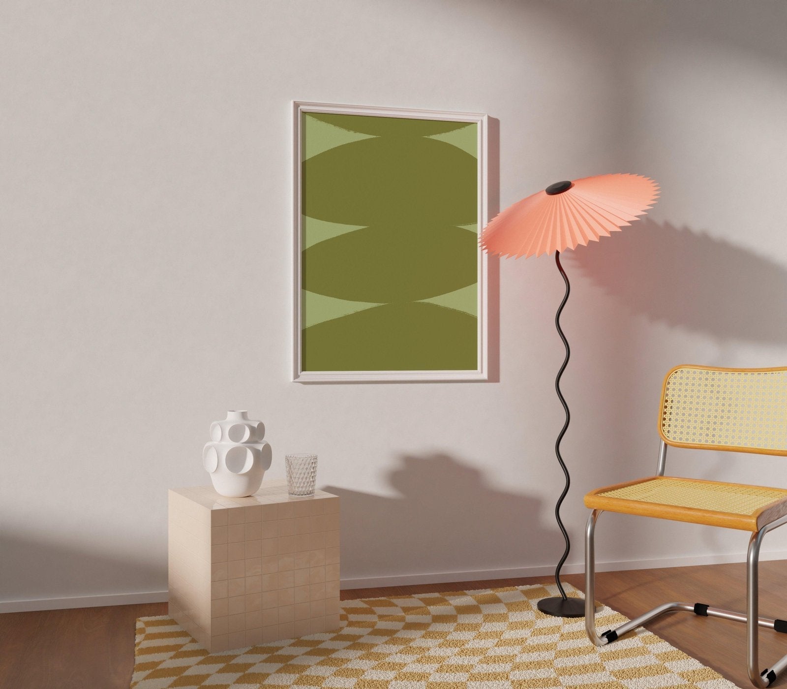 Green Abstract Shape Art Print-Skudaboo