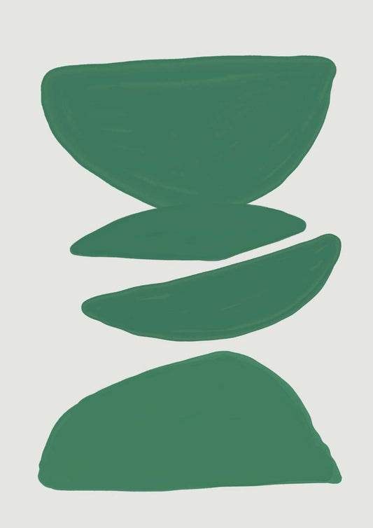 Green Abstract Shape Art Print