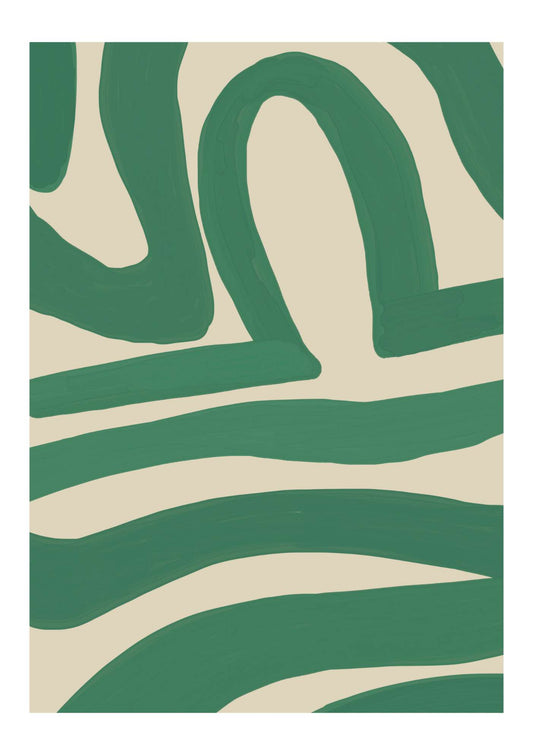 Green Abstract Shapes Art Print