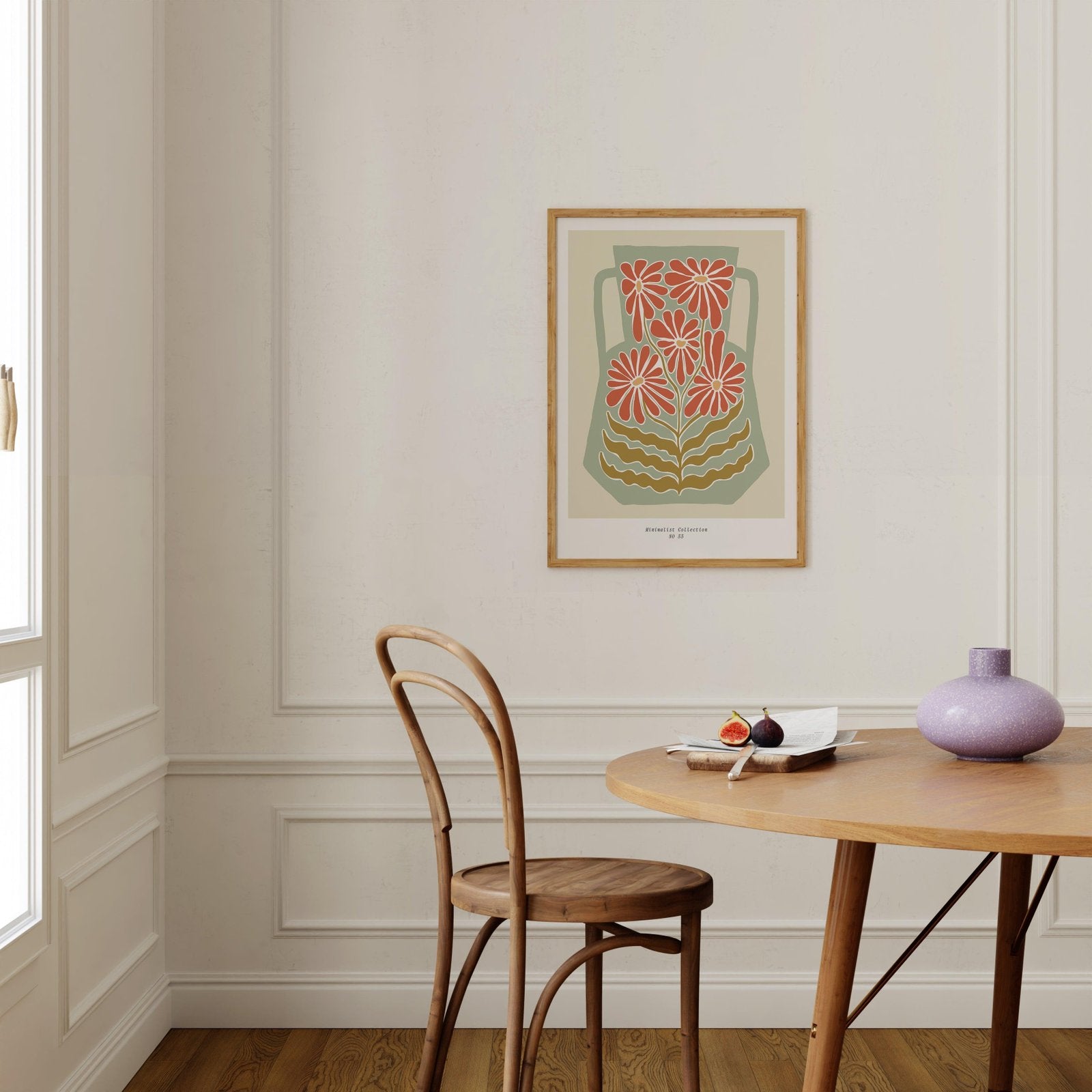 Green & Red Vase Spring Floral Art Print-Skudaboo