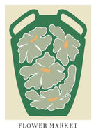 Green Vase Spring Floral Art Print-Skudaboo