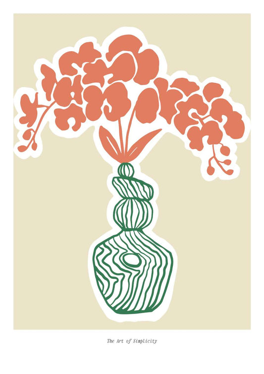 Green Vase Spring Floral Art Print