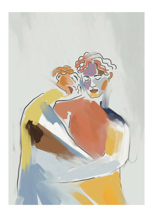 Hugging Couple Art Print