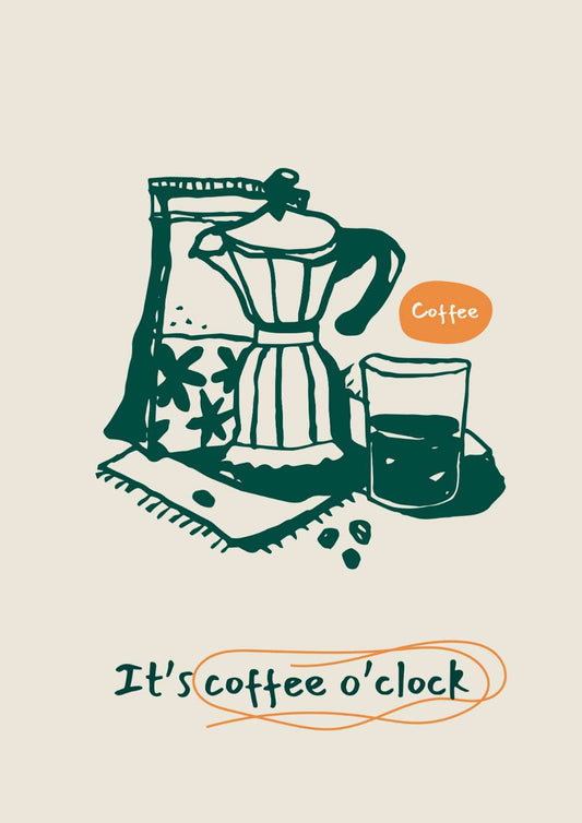 It's Coffee O'Clock Art Print