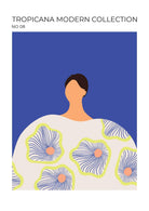Lady & Tropical Flowers Portrait Art Print-Skudaboo