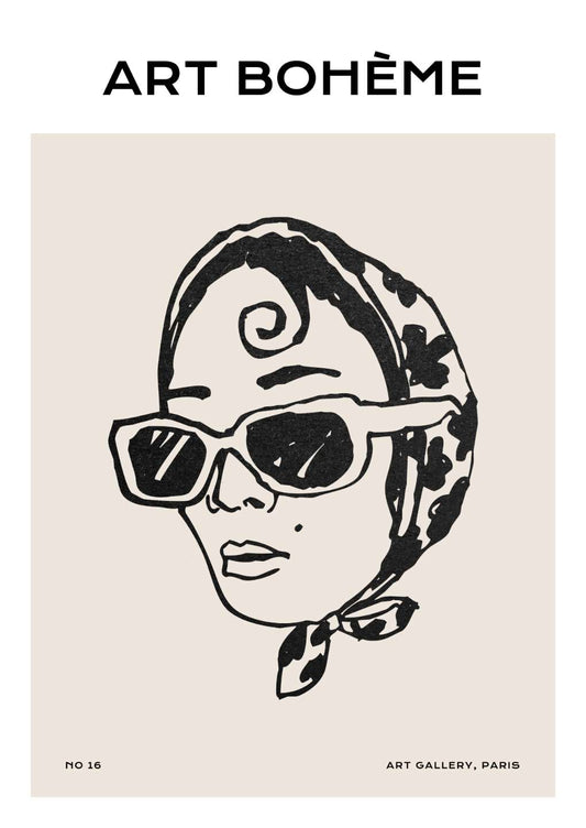 Lady with Sunglasses Art Print