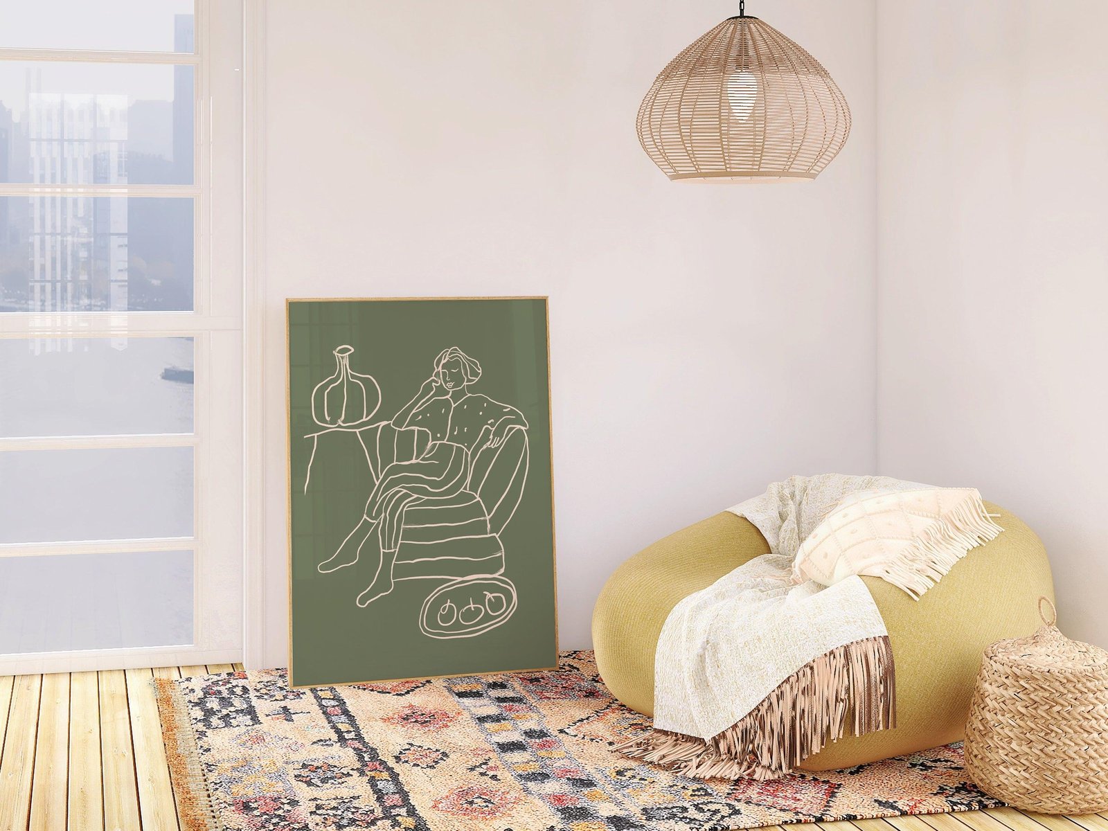 Laid Back Minimalist Line Art Print-Skudaboo