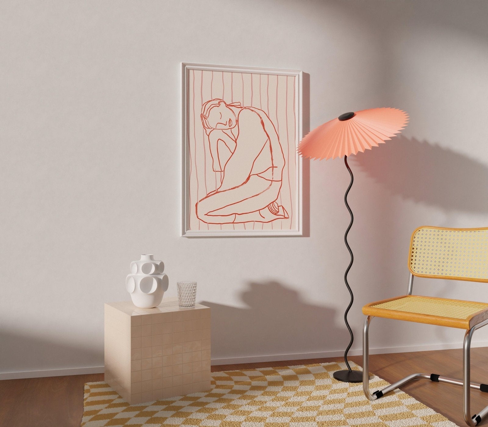 Laid Back Minimalist Line Art Print-Skudaboo