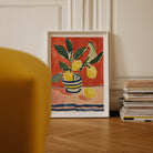 Lemons on Red Art Print-Skudaboo
