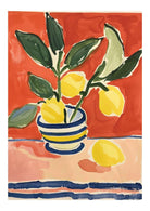 Lemons on Red Art Print-Skudaboo