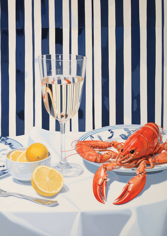 Lobster & Lemons Art Print