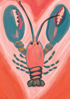 Lobster & Love Heart Art Print-Skudaboo