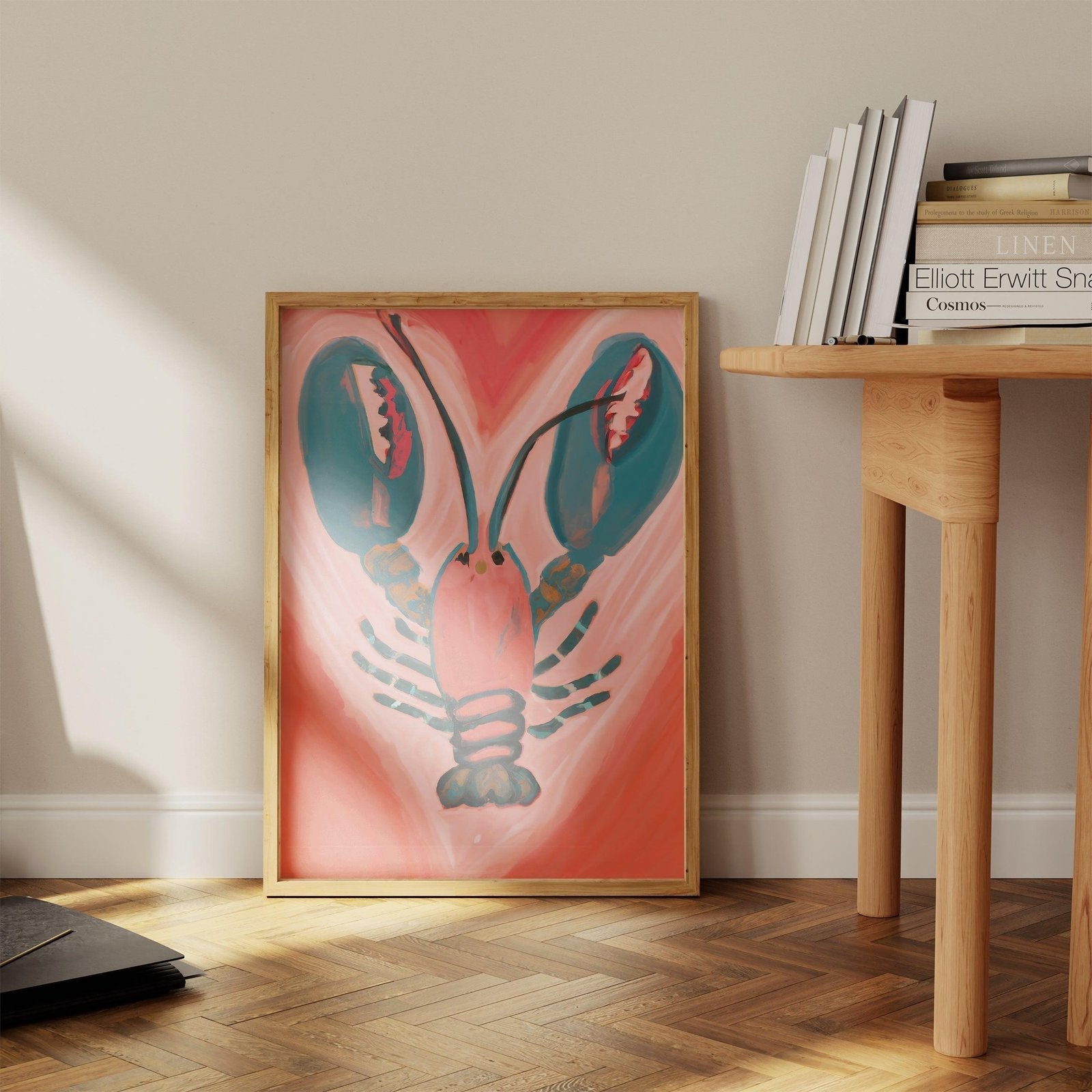 Lobster & Love Heart Art Print-Skudaboo