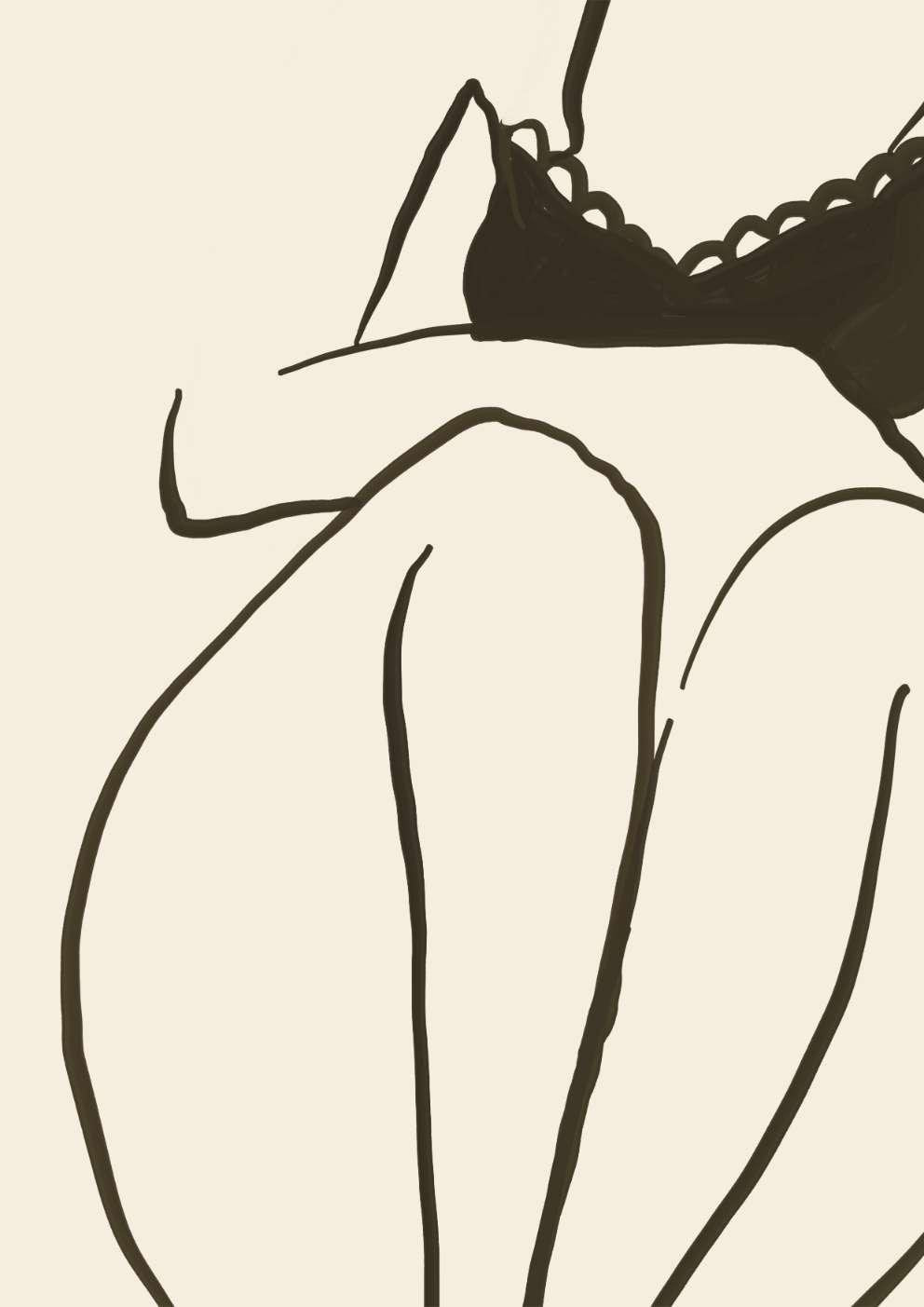 Minimalist Female Body Art Print-Skudaboo
