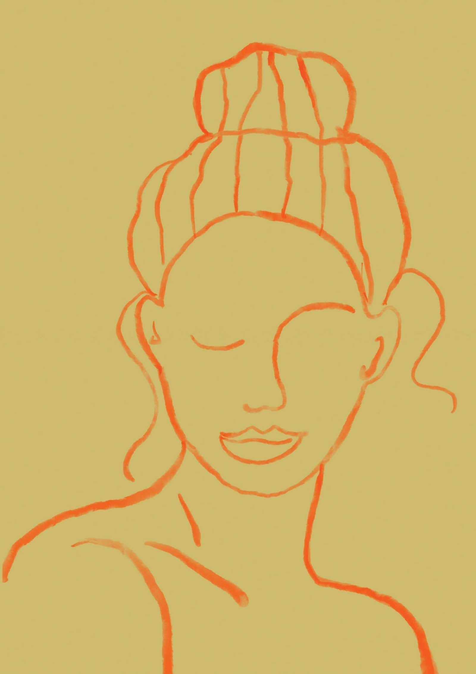 Minimalist Female Portrait Art Print-Skudaboo