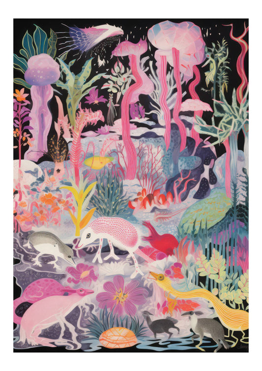 Neon Forest Art Print