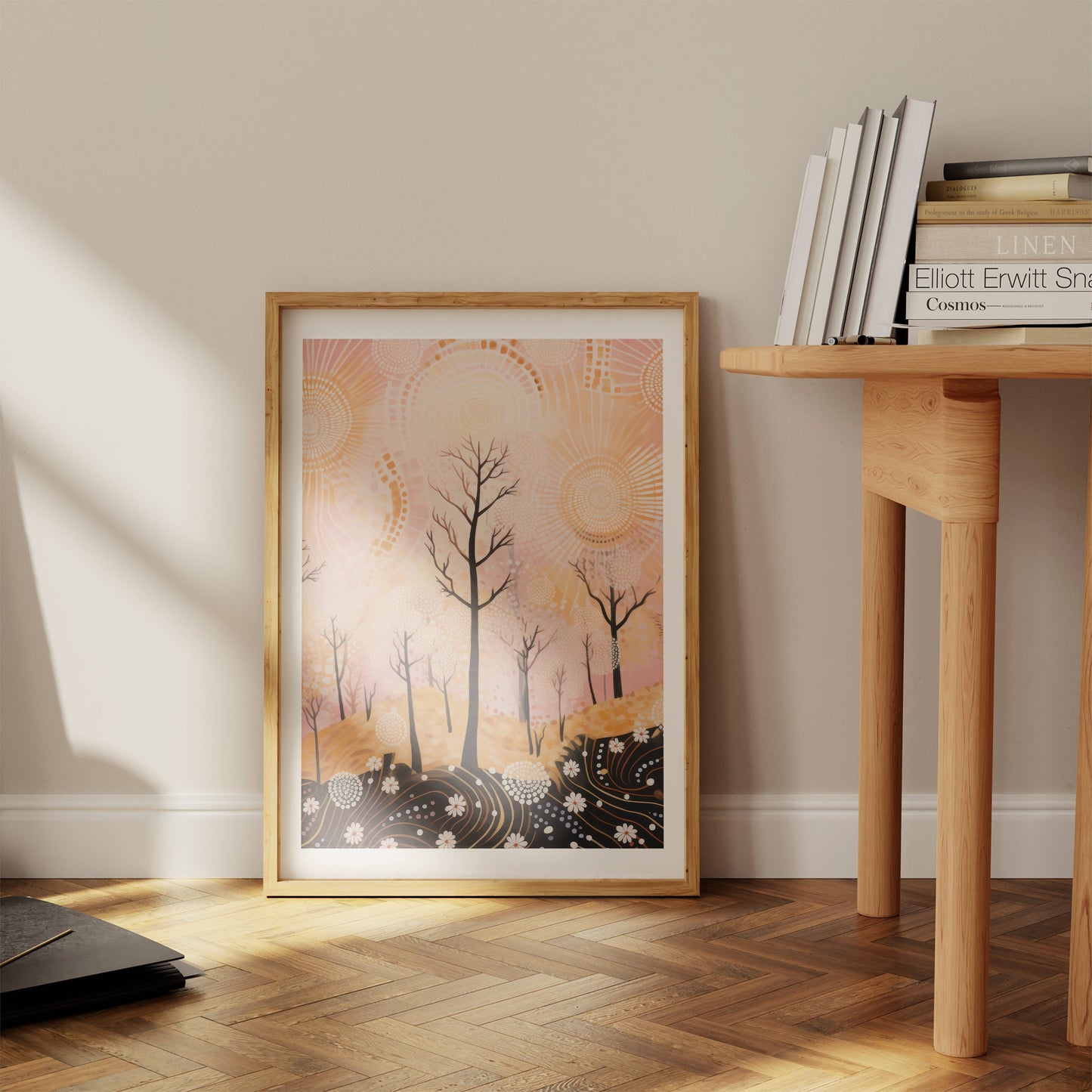 Orange & Pink Forest Art Print