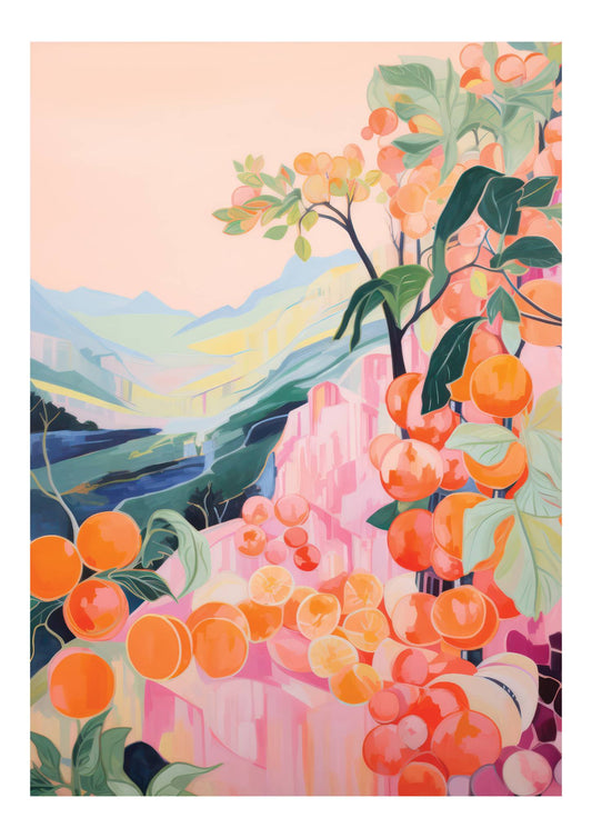 Skudaboo Blue Green Pink Orange Valley Art Print