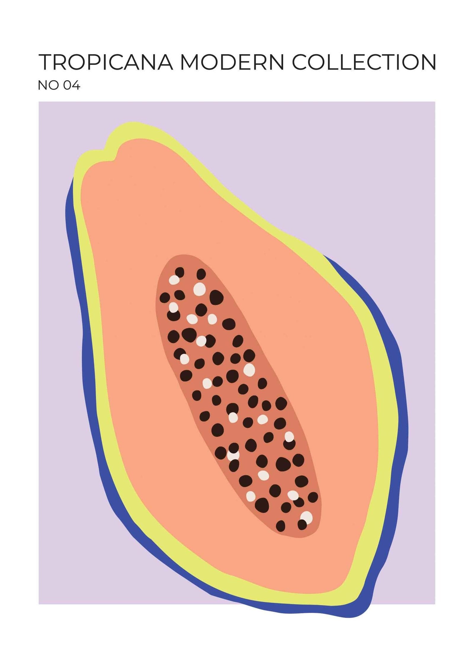 Papaya Fruit Art Print-Skudaboo