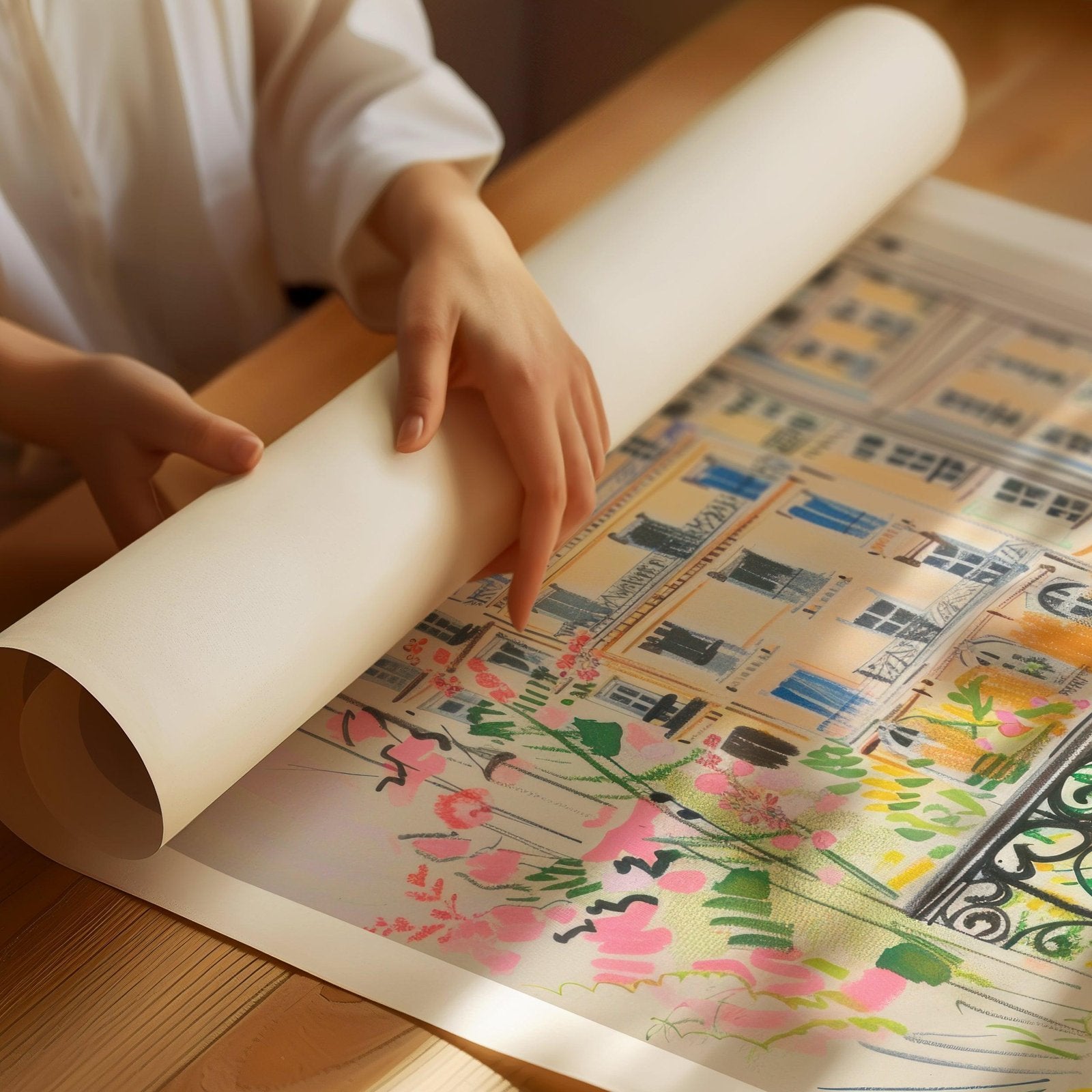 Parisian Balcony View Art Print-Skudaboo