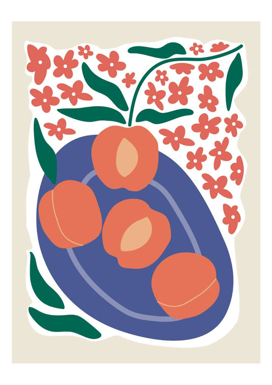 Peach & Floral Art Print