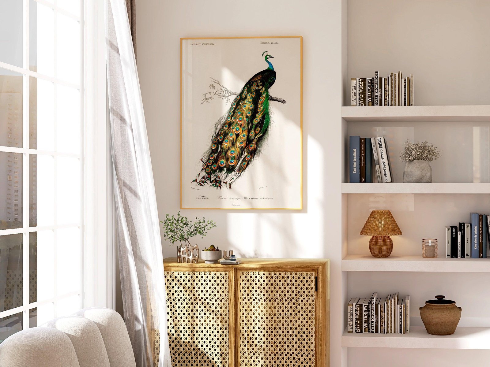 Peacock Vintage Art Print-Skudaboo