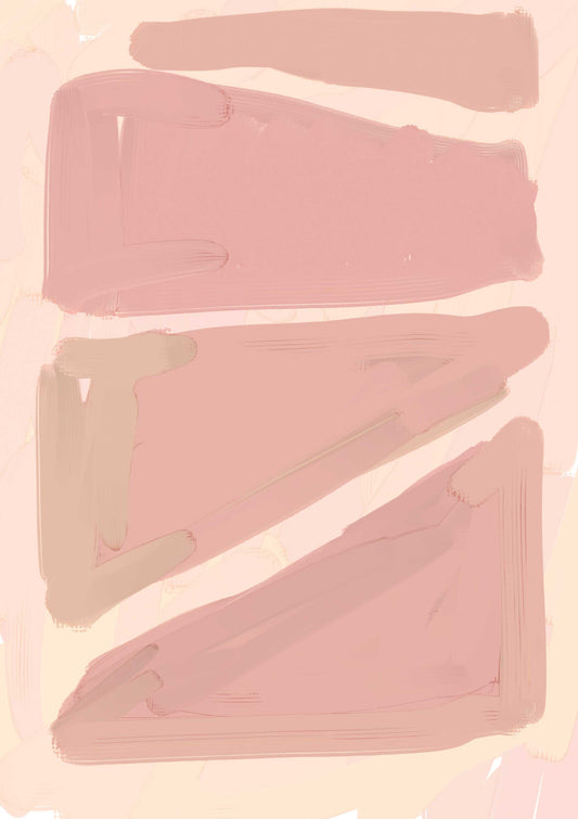 Pink Abstract Shapes Art Print