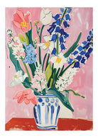 Pink & Blue Flowers Art Print-Skudaboo