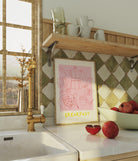 Pink & Red Breakfast Modern Art Print-Skudaboo