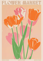 Pink Tulips Flower Market Art Print-Skudaboo
