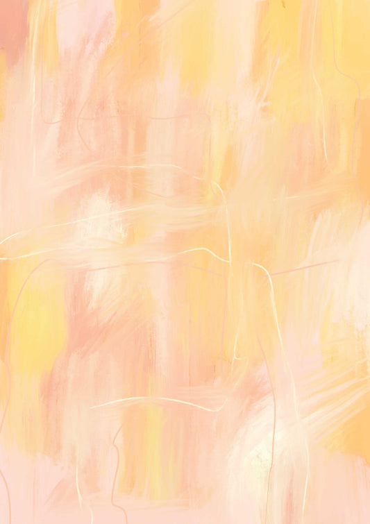Pink & Yellow Abstract Pattern Art Print