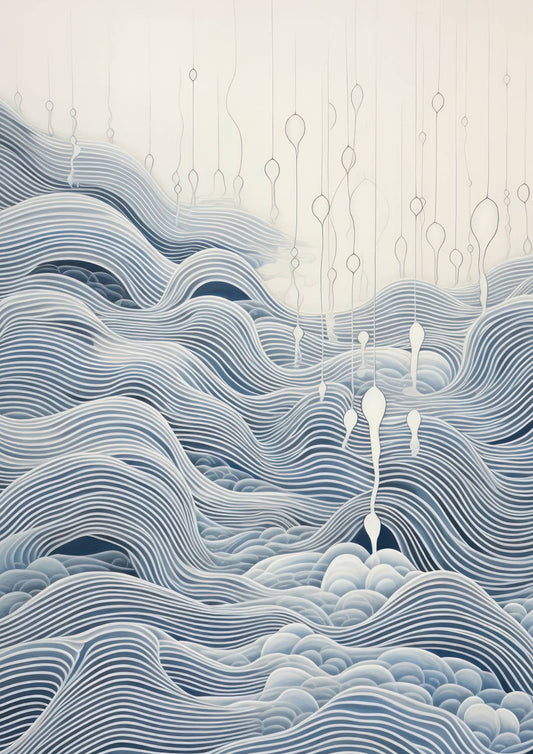 Rain Drops & Waves Art Print