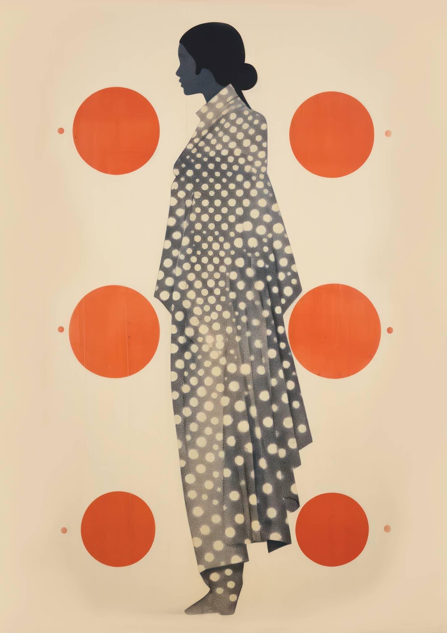 Red Dot Silhouette Art Print-Skudaboo