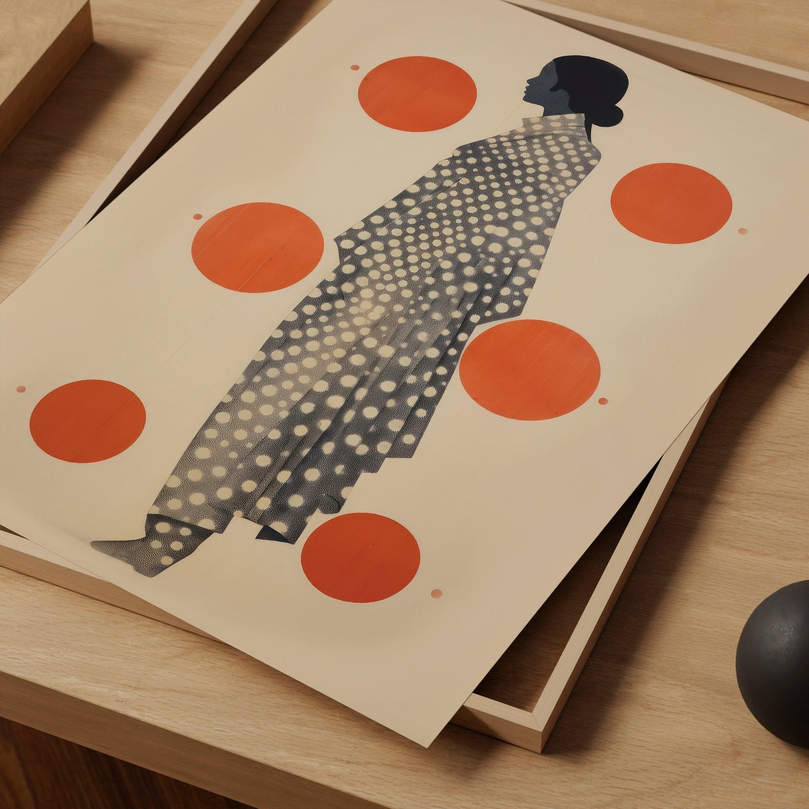 Red Dot Silhouette Art Print-Skudaboo