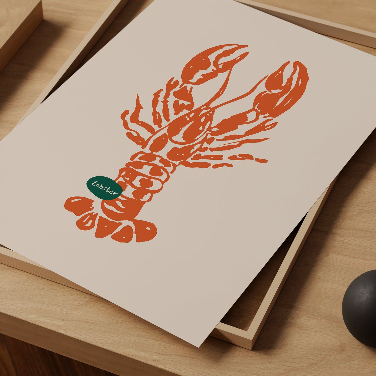 a picture of a lobster on a piece of paper