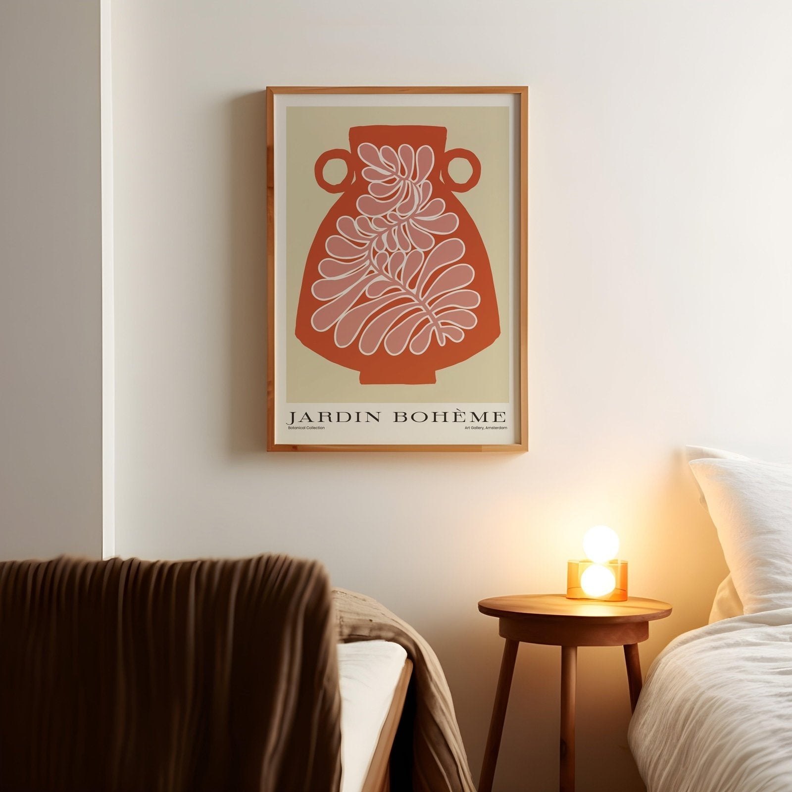 Red & Pink Vase Spring Floral Art Print-Skudaboo