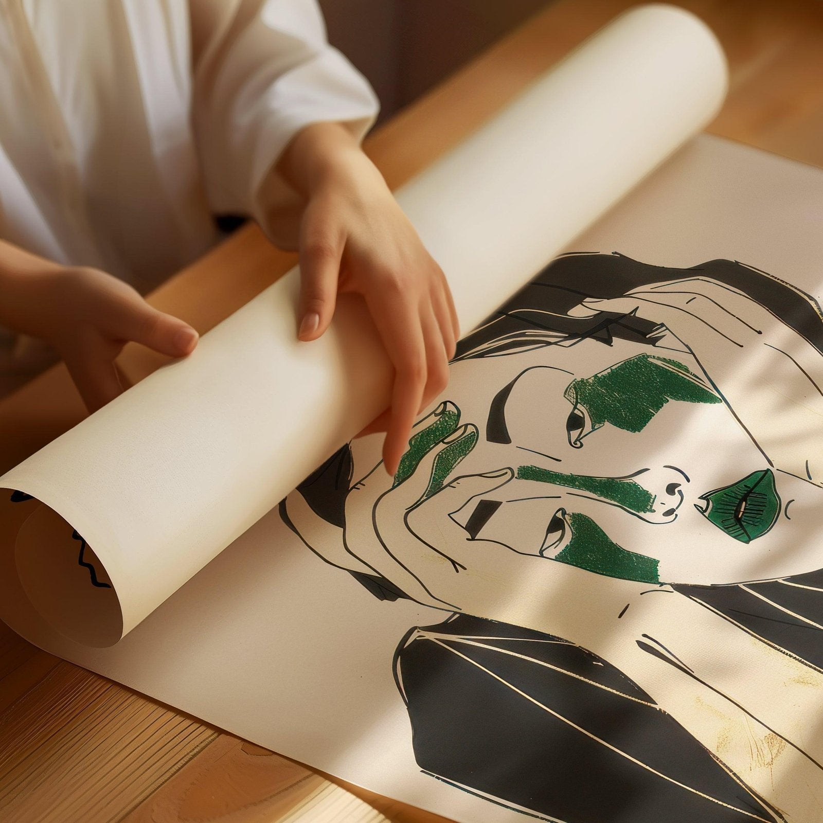 Reflective Woman Art Print-Skudaboo