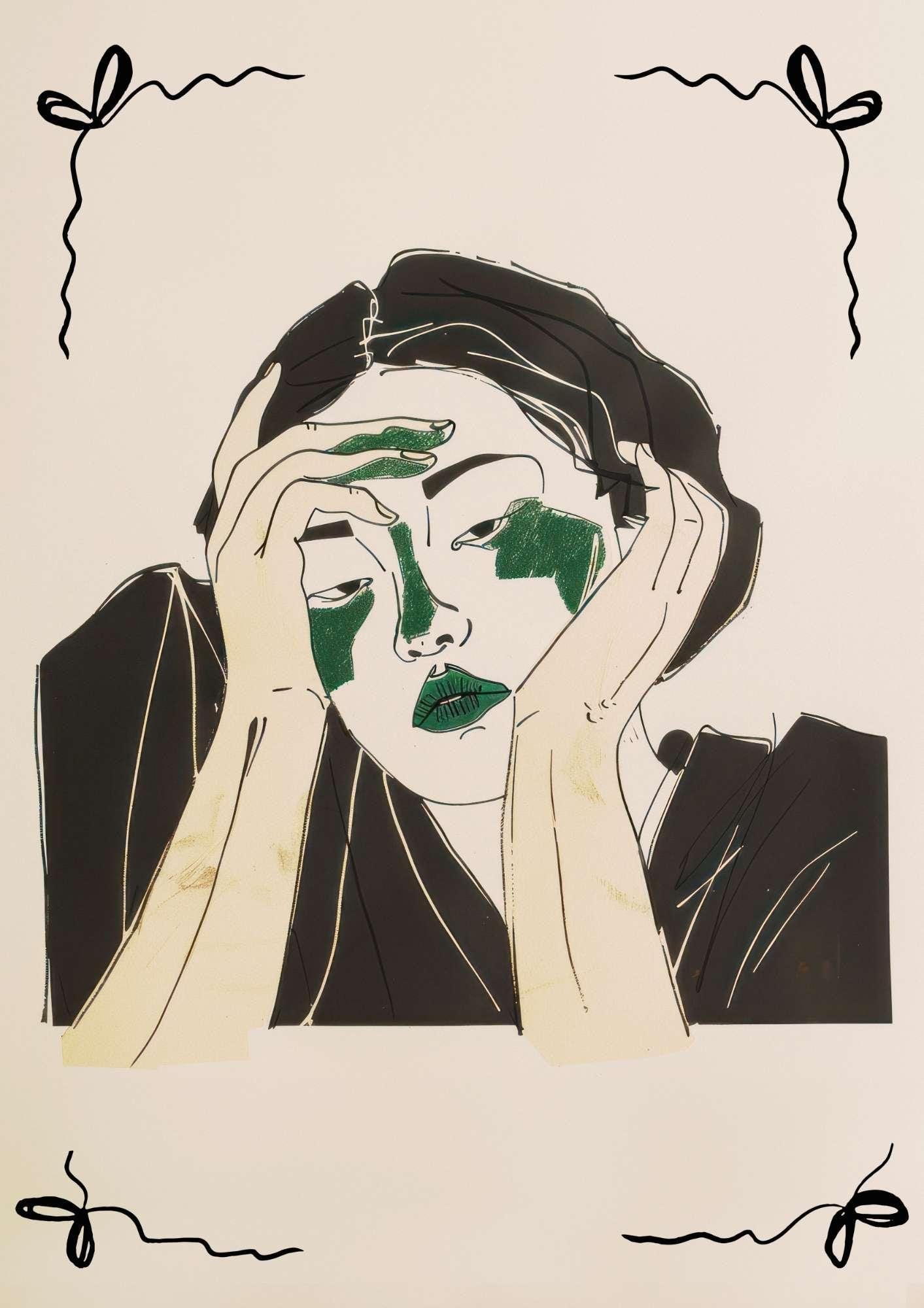 Reflective Woman Art Print-Skudaboo