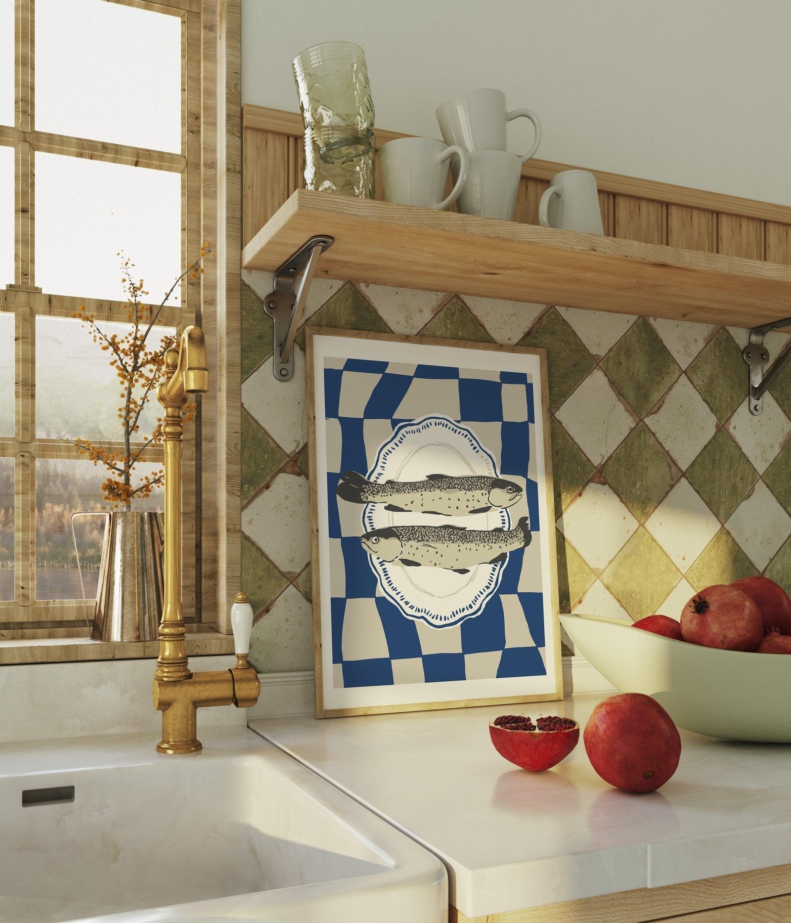 Sardines on a Plate Art Print-Skudaboo